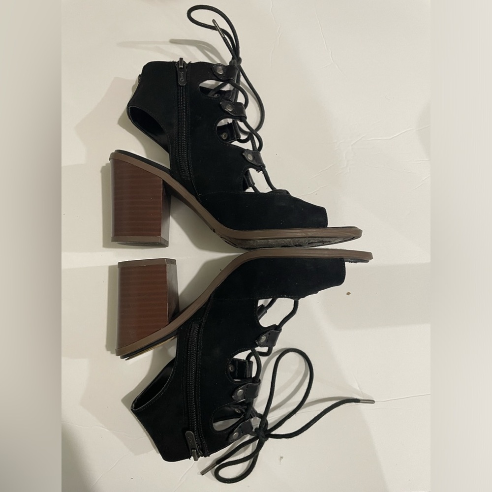Circus lace up block heels